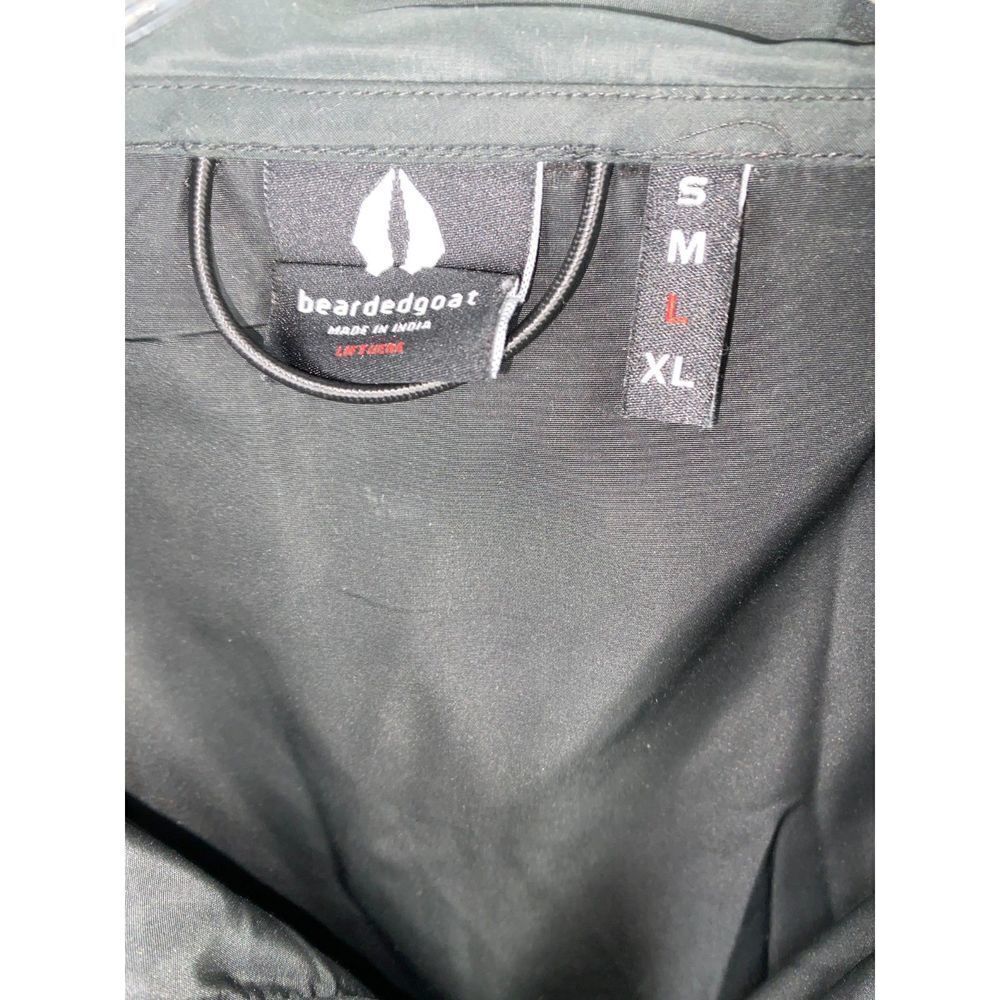 Bearded Goat Mens Large Jacket Black Pockets‎ Full Zip Windbreaker - Picture 6 of 6